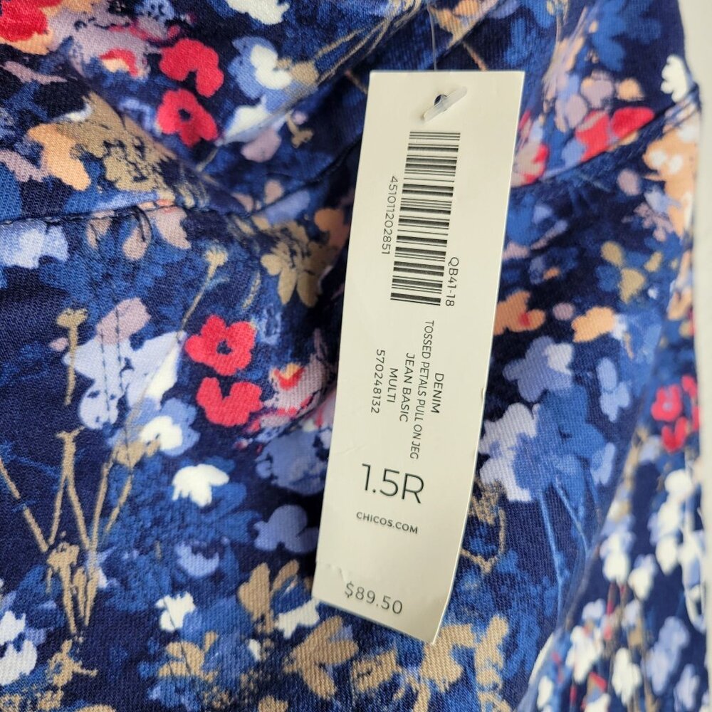 Chico's Women's Size 10 Jeans Tossed Petals Pull On Jegging - Picture 5 of 6